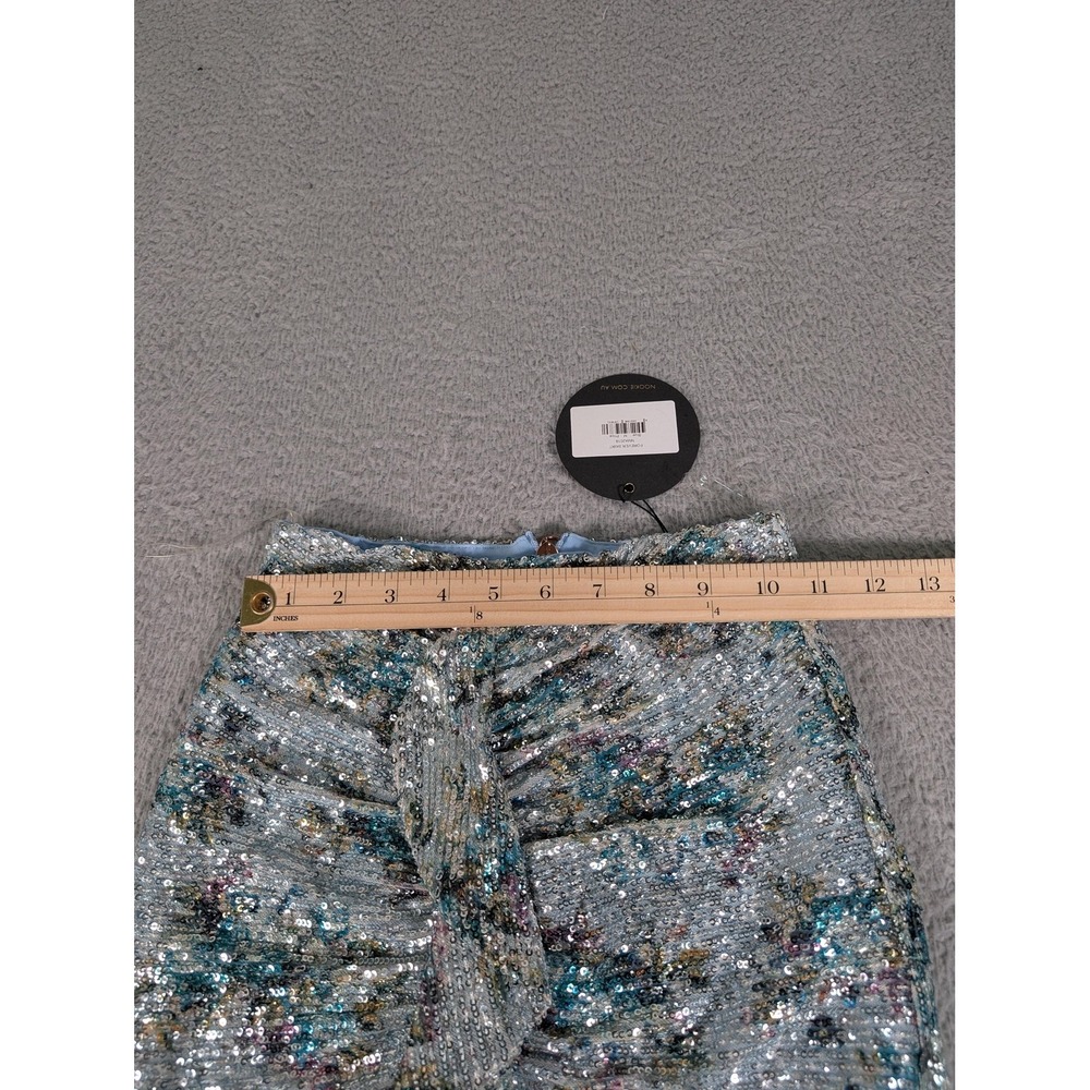 Nookie Forever Skirt Womens Small Blue Sequin Ruched Party Mini Dressy New - Picture 15 of 16